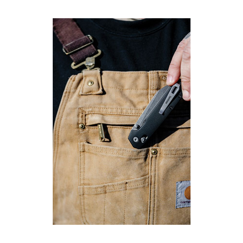 Kershaw 2038R Iridium DuraLock KVT D2 Stonewashed Reverse Tanto Black Aluminum  9