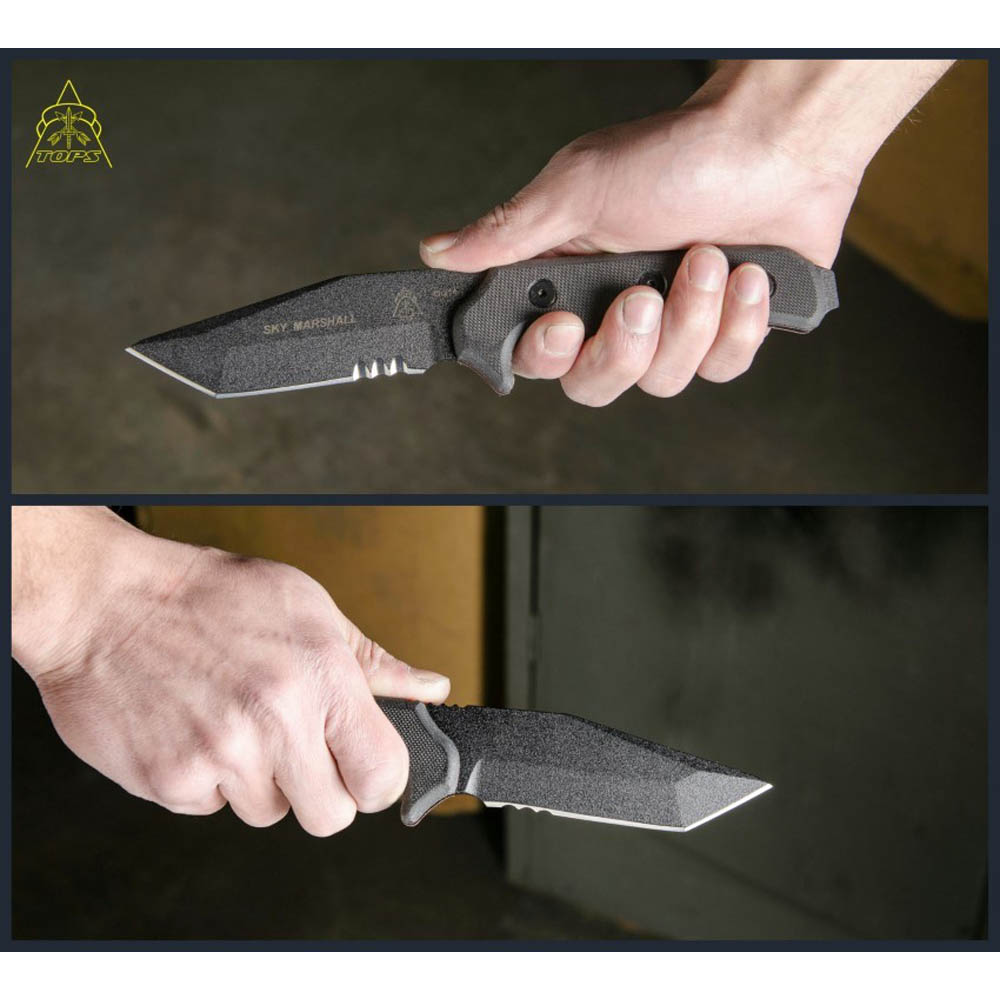 TOPS Sky Marshall Black Tanto Combo Blade SKY01 4