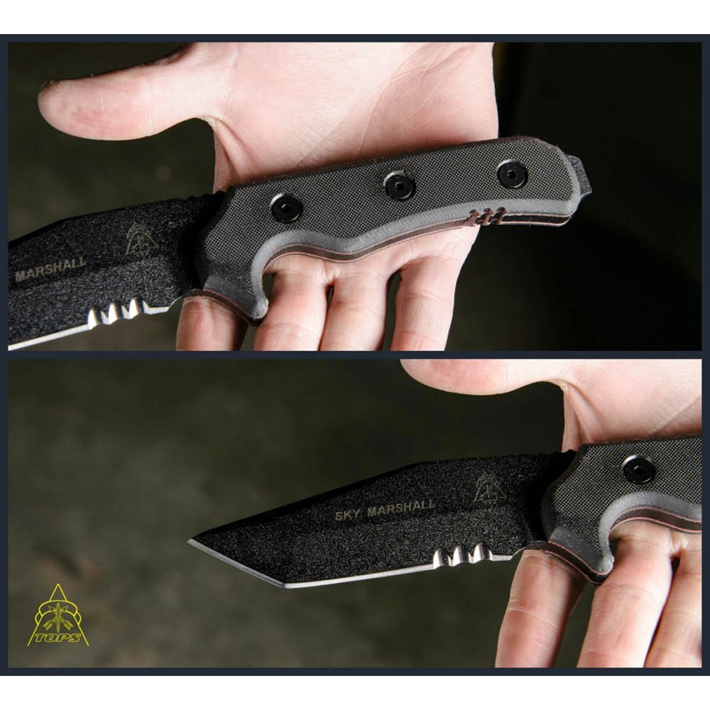TOPS Sky Marshall Black Tanto Combo Blade SKY01 5