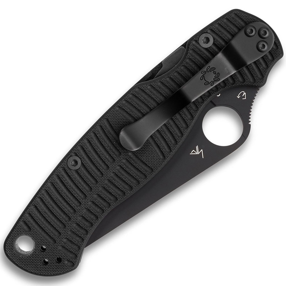 Spyderco Para Military 2 Salt MagnaCut Black G-10 Handle Black Blade 81GMCBKP2 2