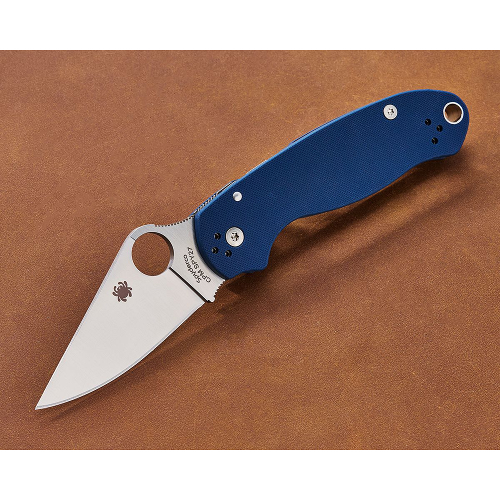 Spyderco Para 3 CPM-SPY27 Plain Satin Cobalt Blue G10 C223GPCBL 6