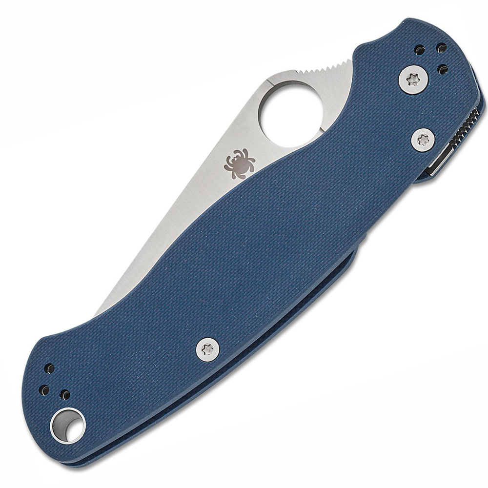 Spyderco Para Military 2 CPM-SPY27 Satin Plain G10 Cobalt Blue C81GPCBL2 3