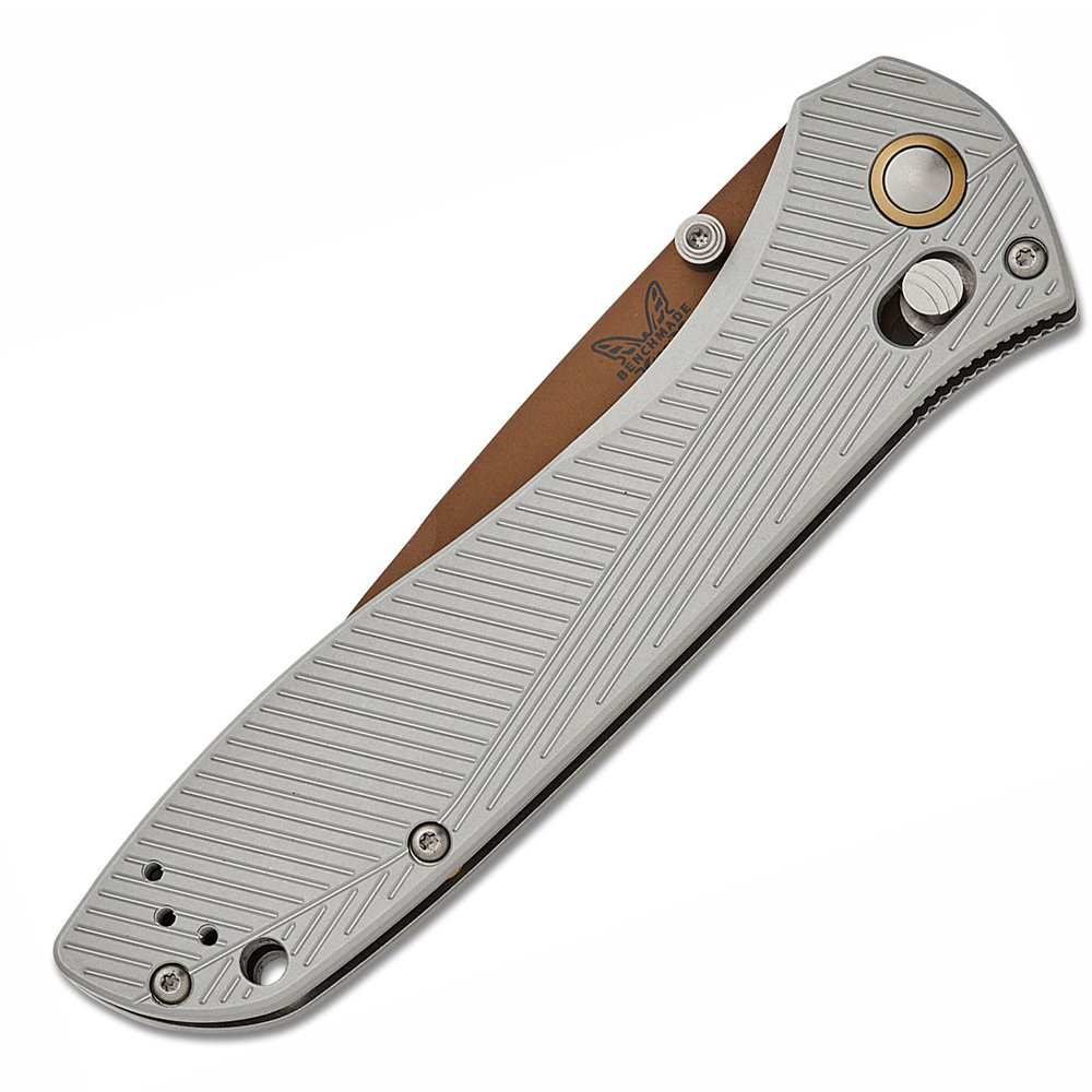 Benchmade 710FE-24 McHenry &amp; Williams Seven / Ten CPM-S90V Flat Earth Gray Aluminum  3