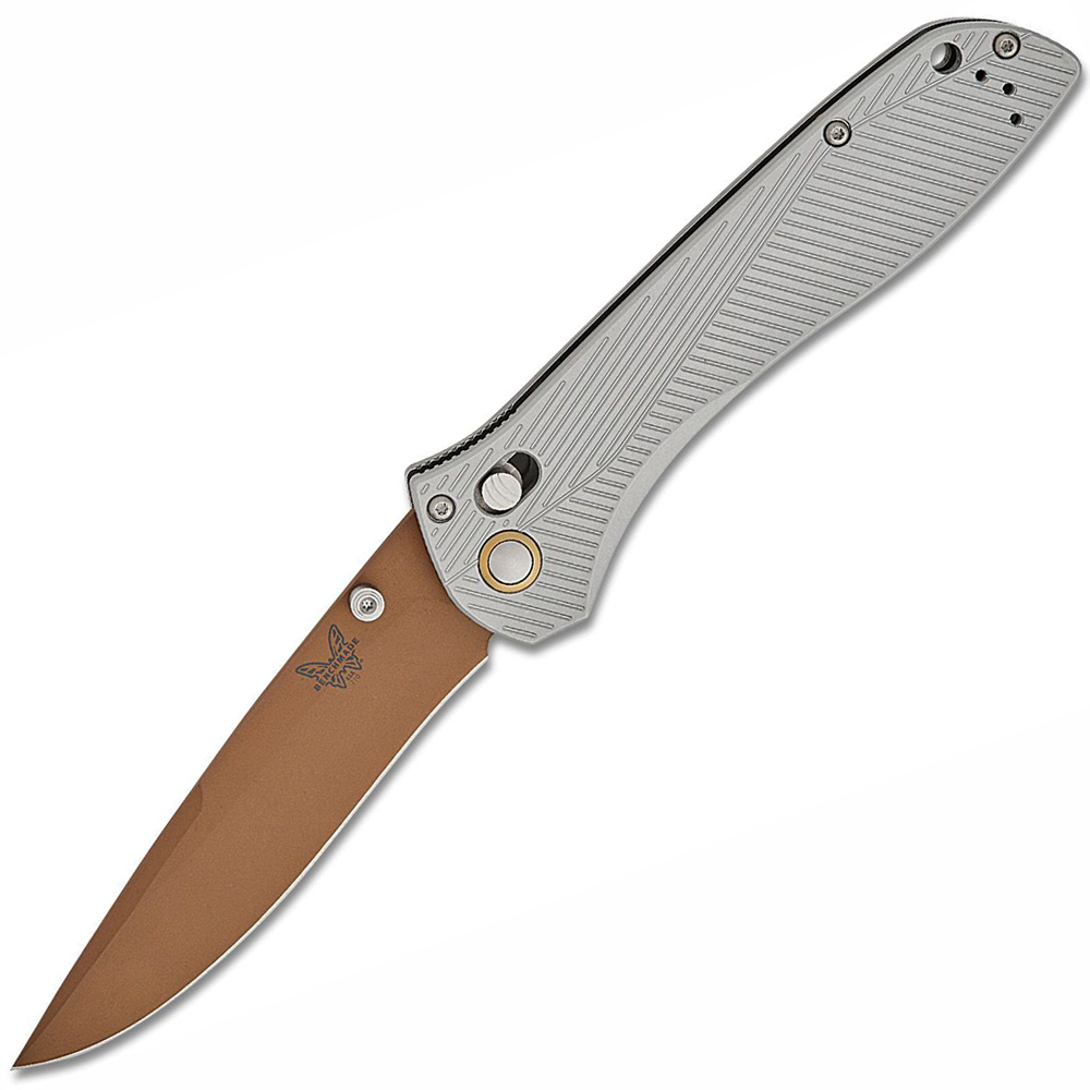 Benchmade 710FE-24 McHenry &amp; Williams Seven / Ten CPM-S90V Flat Earth Gray Aluminum  1