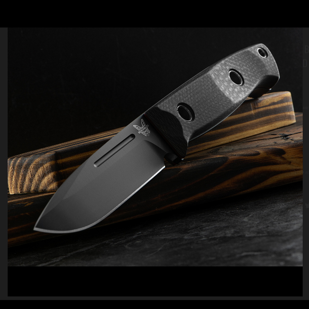 Benchmade Bushcrafter CPM-CruWear Black Carbon Fiber 163BK 6