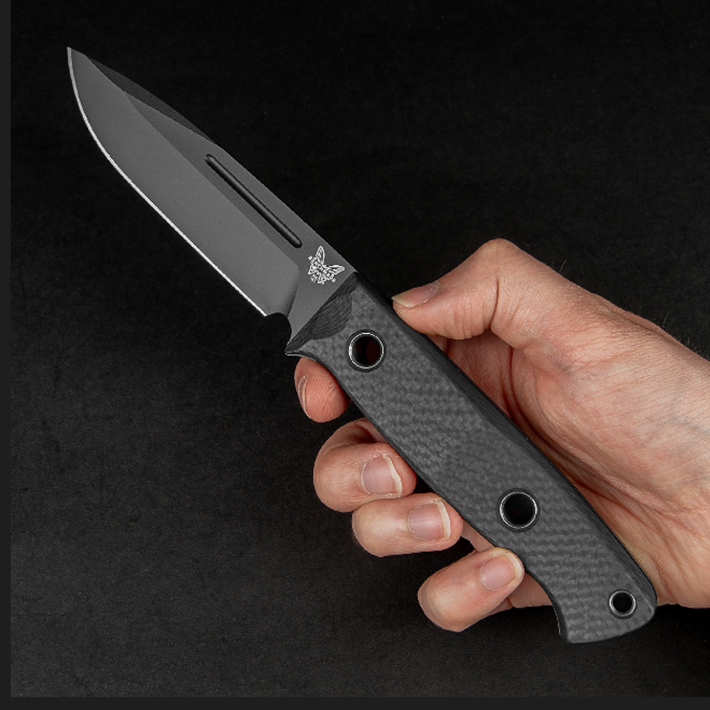 Benchmade Bushcrafter CPM-CruWear Black Carbon Fiber 163BK 7