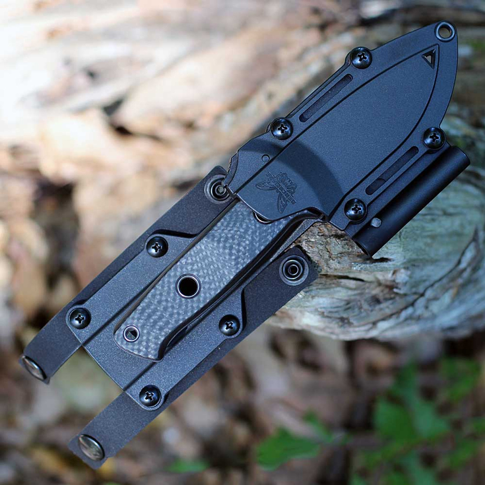 Benchmade Mini Bushcrafter CPM-CruWear Black Carbon Fiber 165BK 6