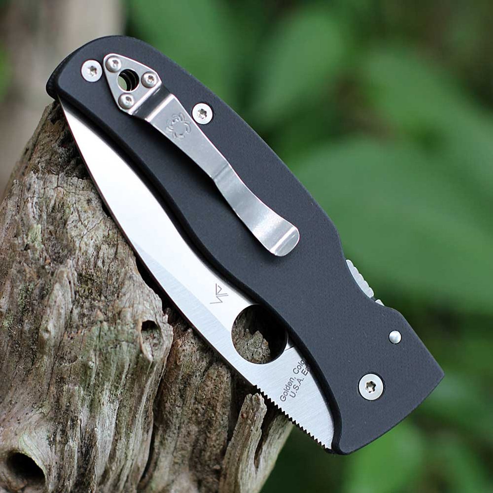 Spyderco Bodacious S30V Satin Leaf Shaped Plain C263GP 6