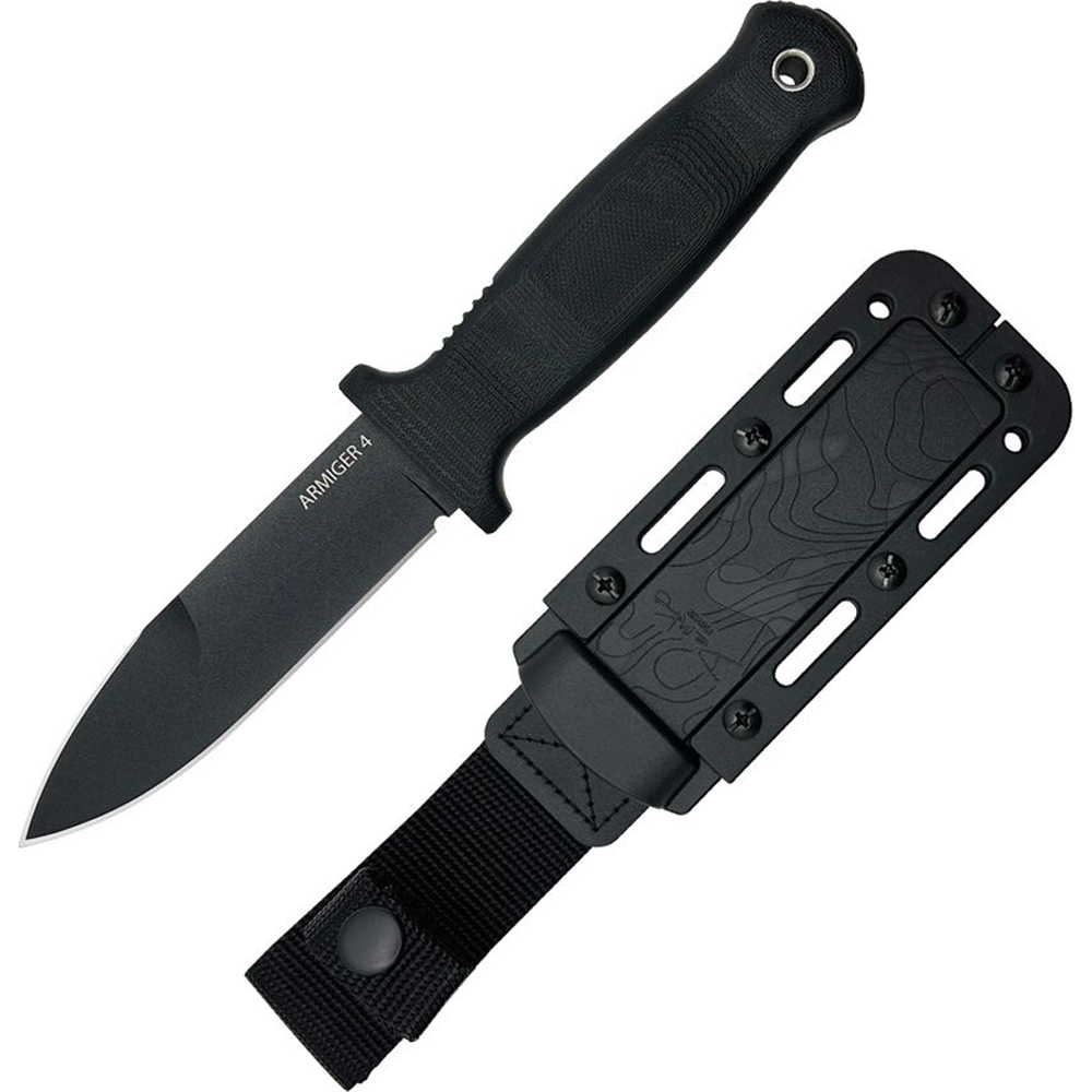 Demco Armiger 4 Fixed Blade Spear Point Black DEM09647 2