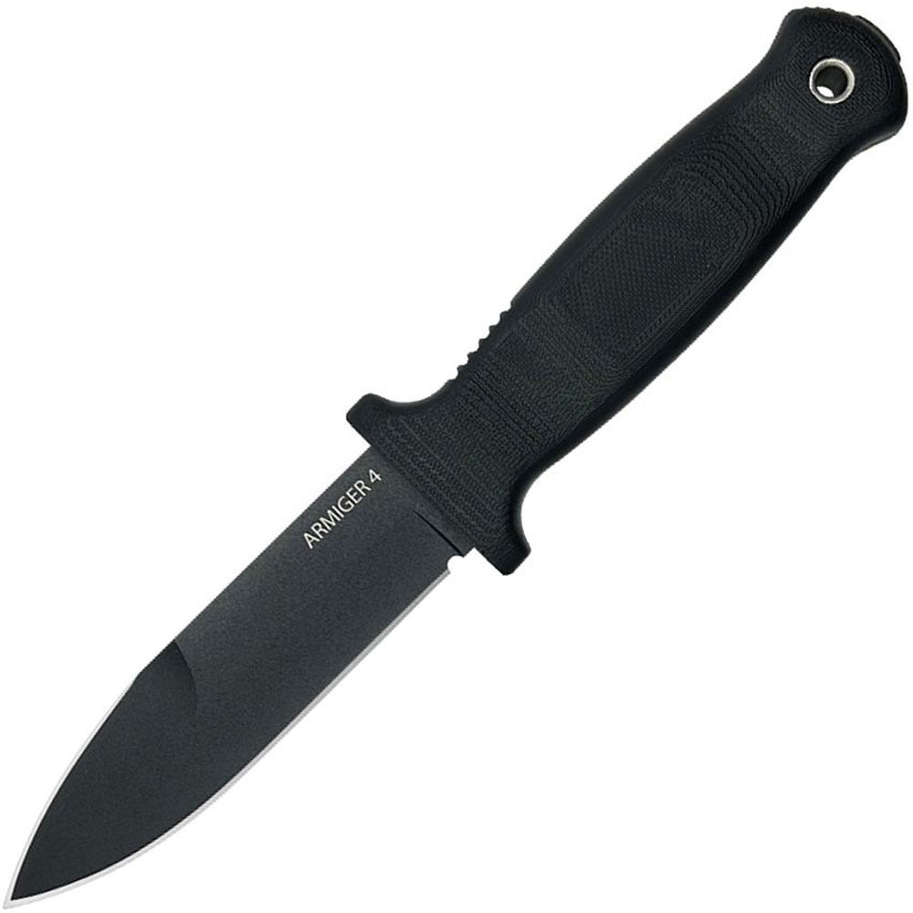 Demco Armiger 4 Fixed Blade Spear Point Black DEM09647 1