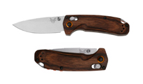 Benchmade 15032 North Fork S30V Stonewashed Drop Point Dark Brown Stabilized Wood