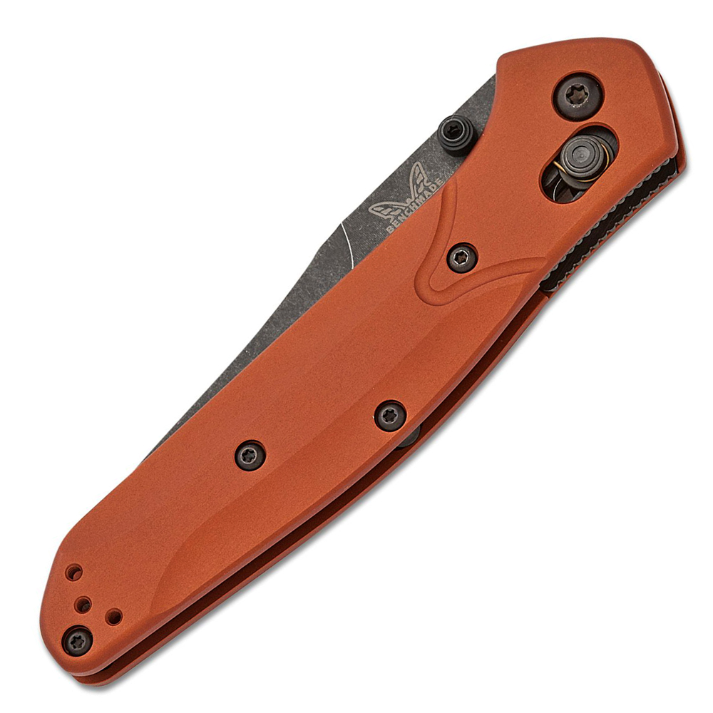Benchmade 940BK-03 Osborne CPM-MagnaCut Black DLC Battlewashed Plain Burnt Copper Aluminum Handles 3