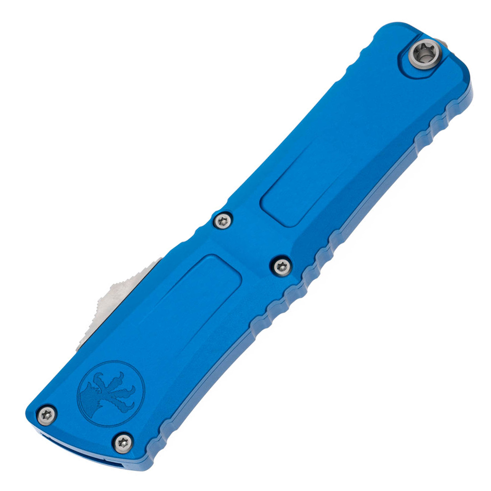 Microtech Combat Troodon Gen III AUTO OTF M390 Tanto Stonewashed Blue Aluminum Handles 1144-10BL 3