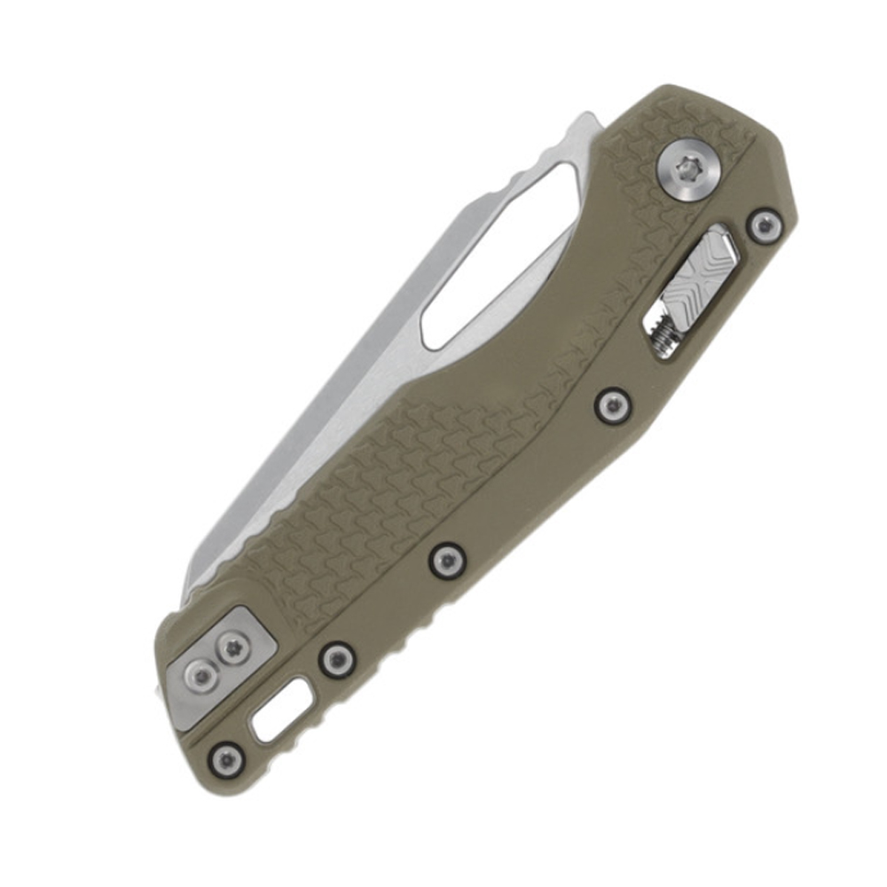 Microtech MSI RAM-LOK Manual Folding Bohler M390MK Stonewashed Modified Sheepsfoot Combo Blade OD Green Injection Molded Polymer Handles 210T-11PMOD 3