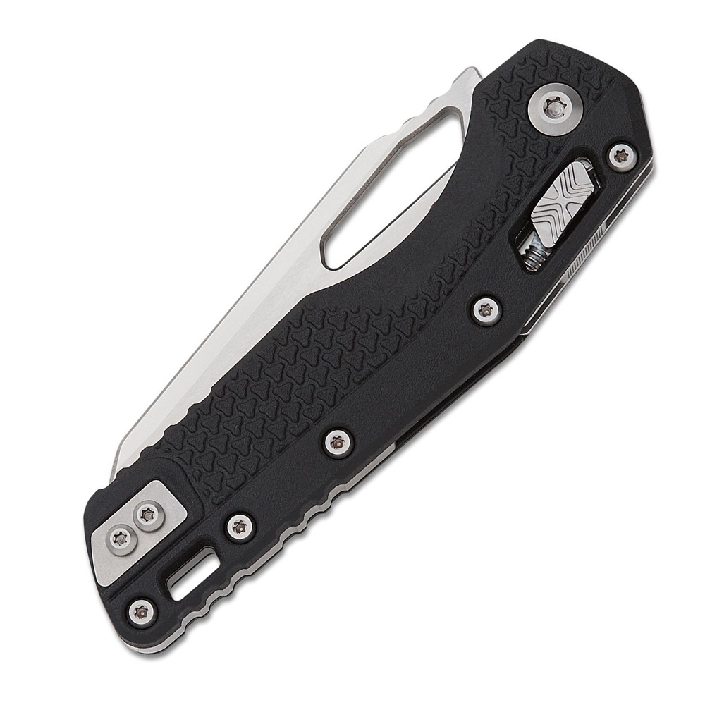 Microtech MSI RAM-LOK Manual Folding Bohler M390MK Stonewashed Modified Sheepsfoot Serrated Blade Black Injection Molded Polymer Handles 210T-12PMBK 3