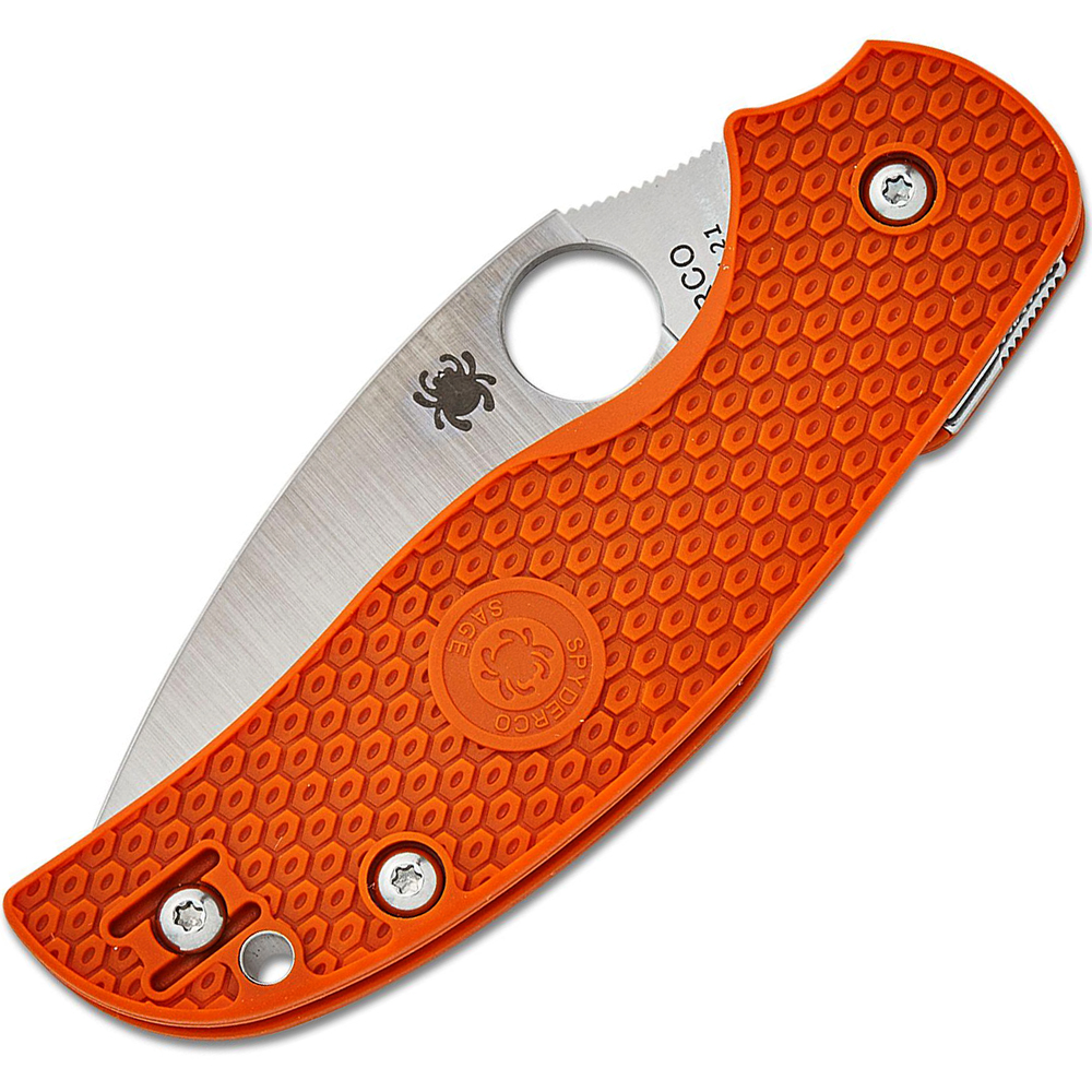 Spyderco Sage 5 Compression Lock CPM-REX 121 Satin Blade Burnt Orange FRN C123BORP 3