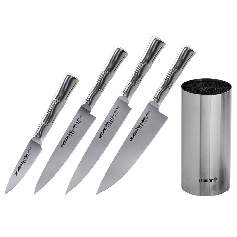 SAMURA BAMBOO KNIFE-BLOCK + SET 4  1