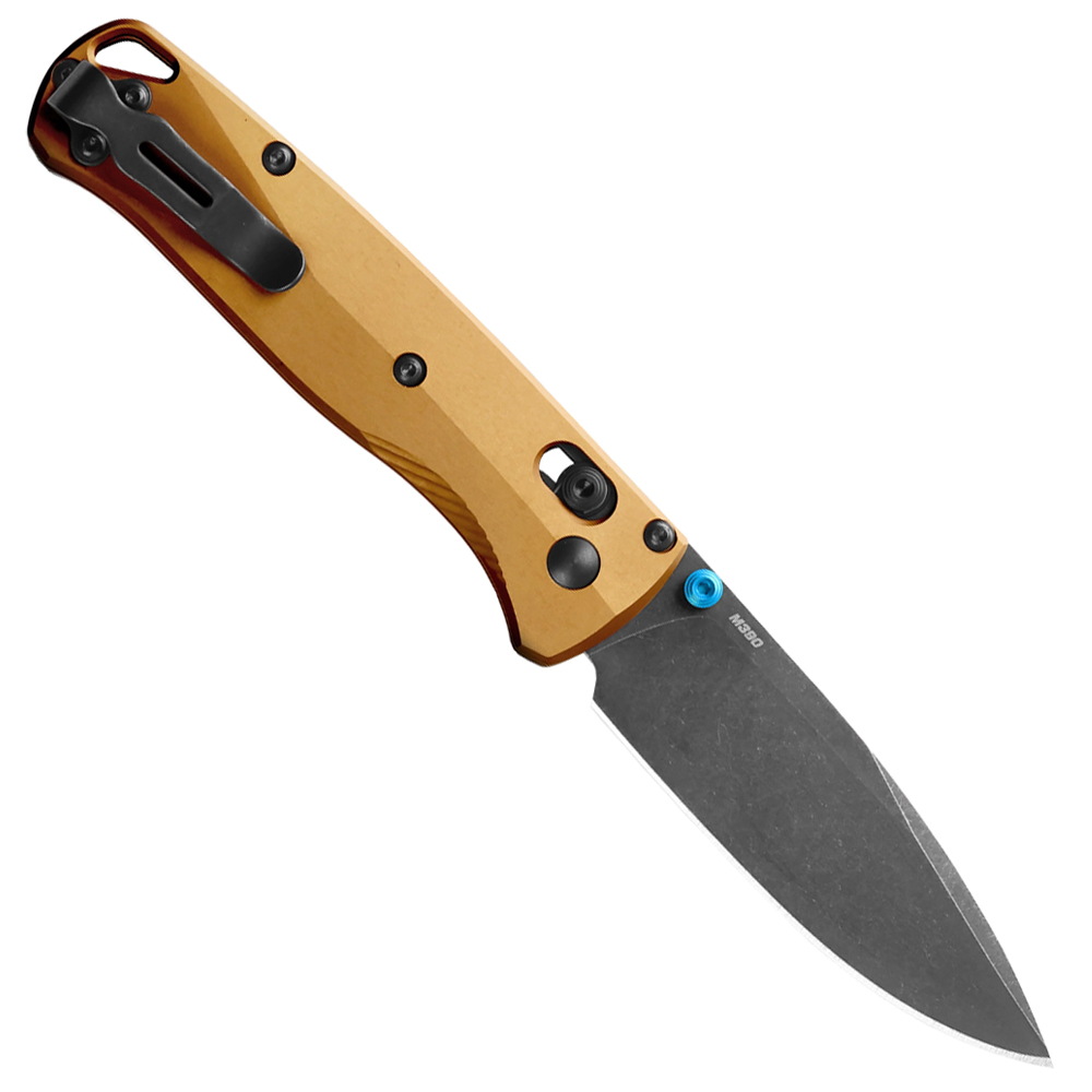 Benchmade 535BK-07 Bugout M390 Black DLC Battlewashed Burnt Brass Aluminum  2