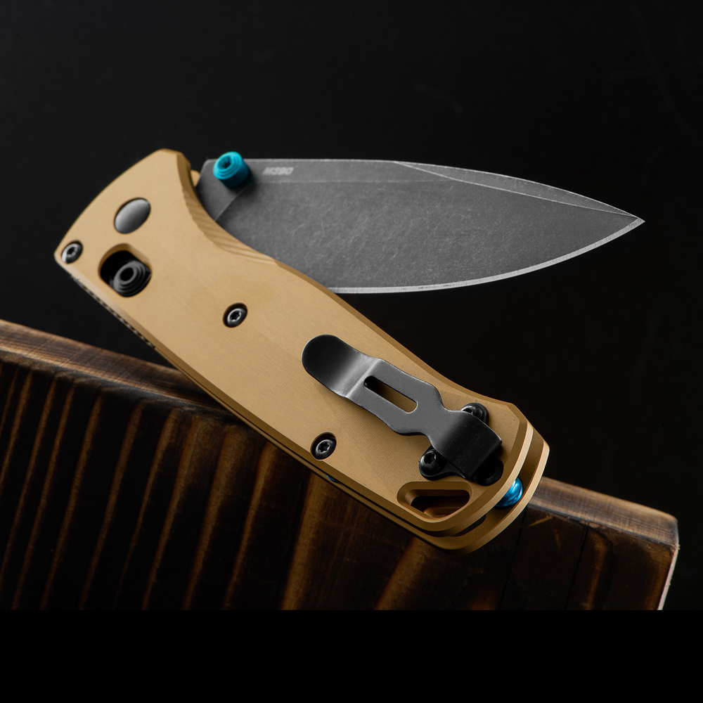 Benchmade 535BK-07 Bugout M390 Black DLC Battlewashed Burnt Brass Aluminum  8