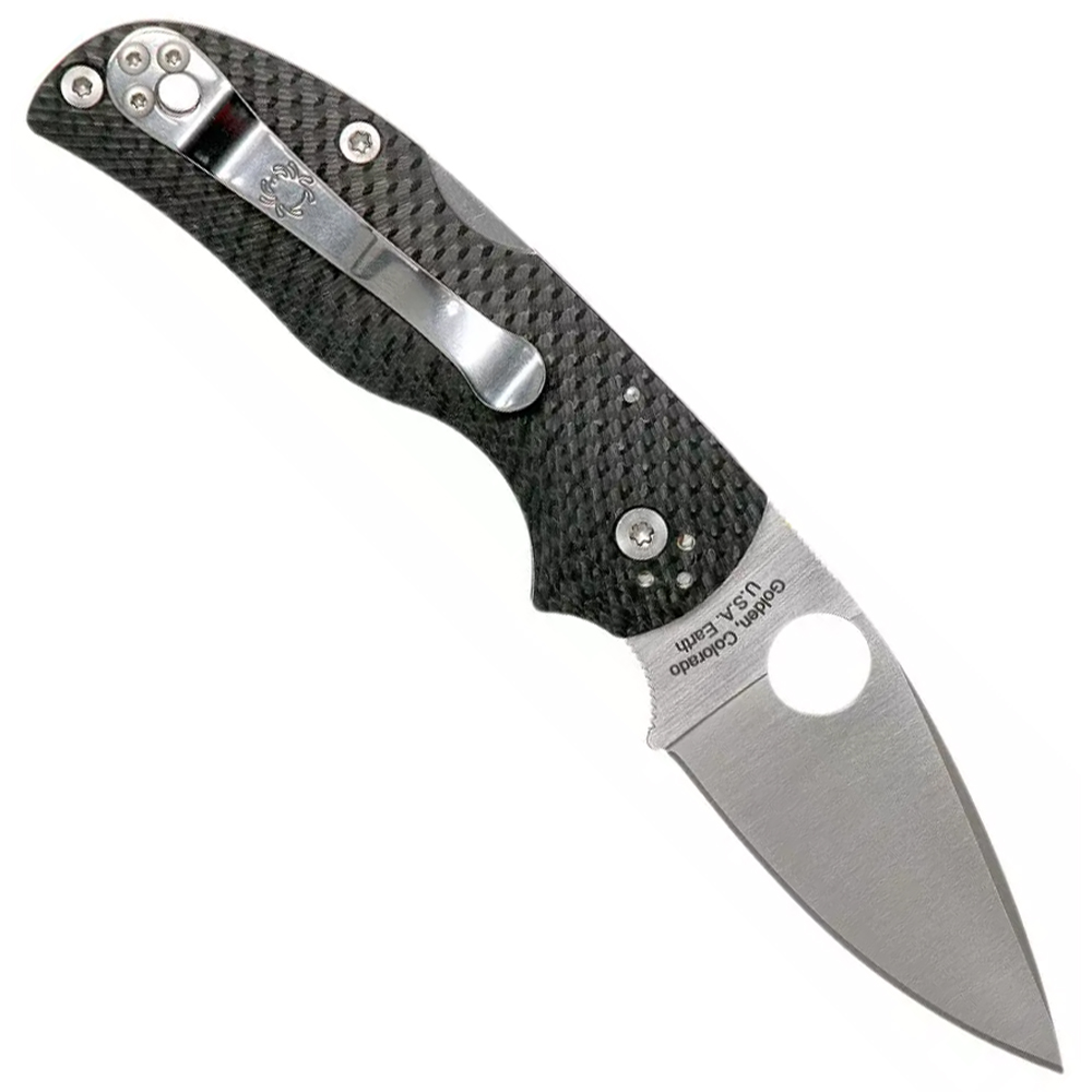 Spyderco Native 5 S90V Satin Plain Fluted Carbon Fiber C41CFFP5 2