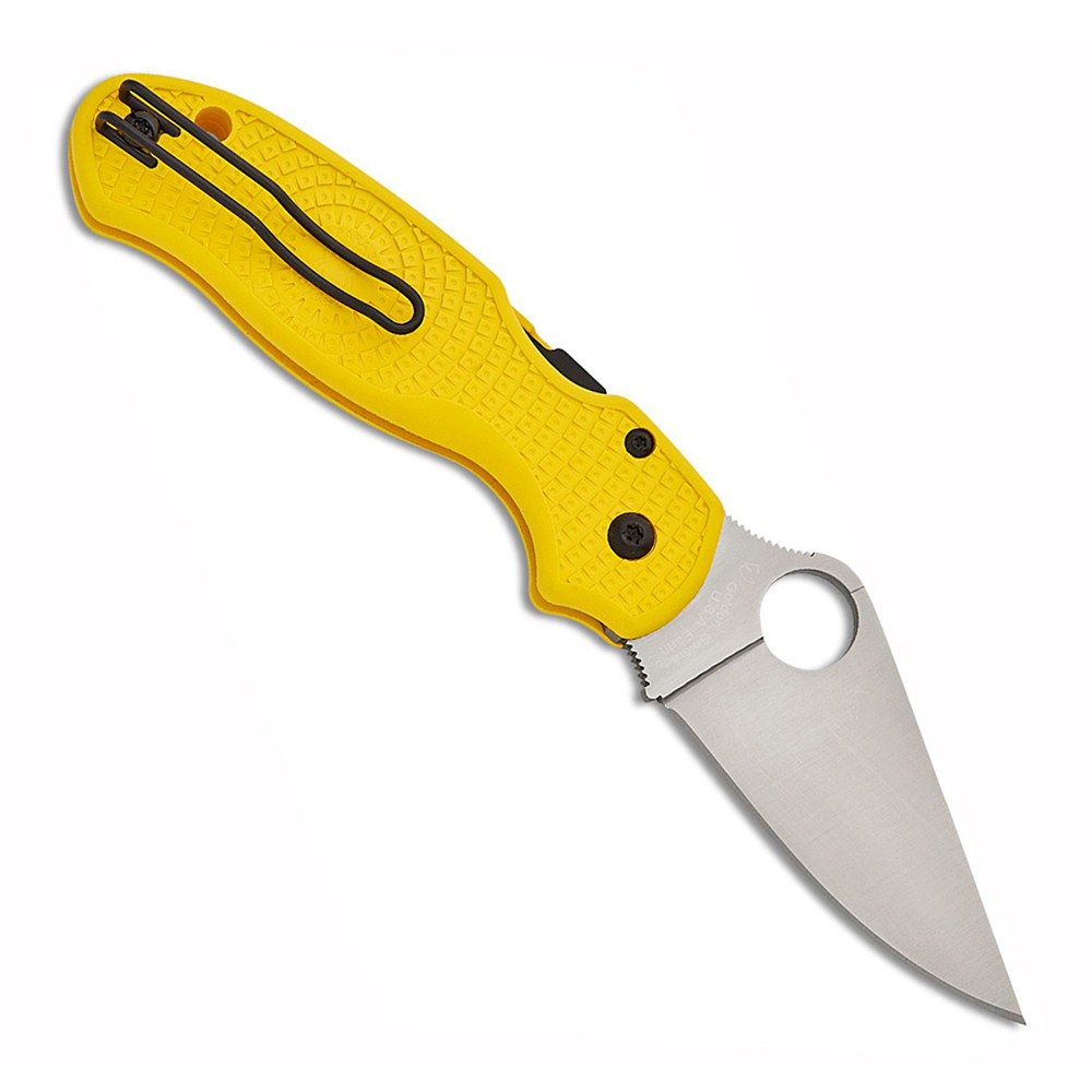 Spyderco Para 3 Salt Lightweigh CPM-MagnaCut Satin Plain Yellow FRN C223PYL 2
