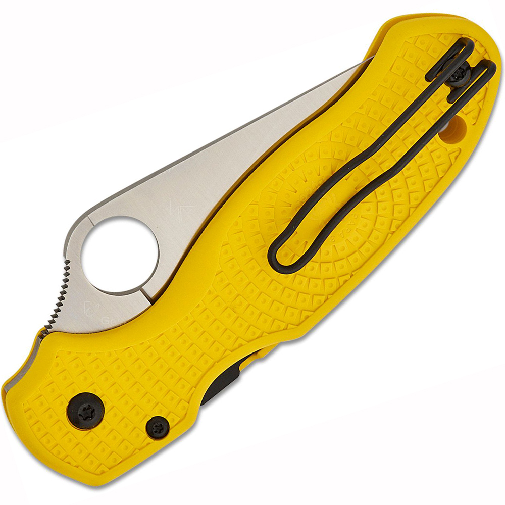 Spyderco Para 3 Salt Lightweigh CPM-MagnaCut Satin Plain Yellow FRN C223PYL 4