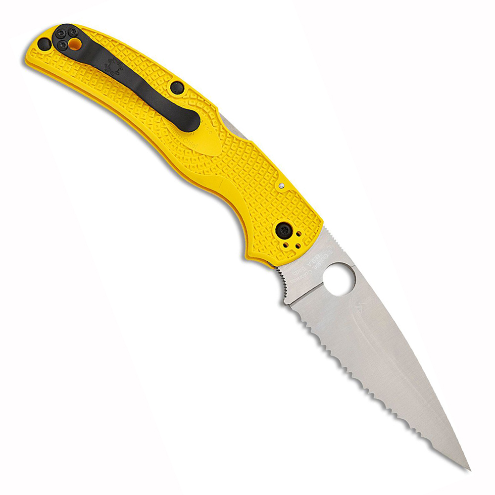 Spyderco Native Chief Lightweight Salt CPM-MagnaCut Satin Serrated Yellow FRN C244SYL 2