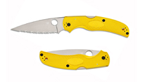 Spyderco Native Chief Lightweight Salt CPM-MagnaCut Satin Serrated Yellow FRN C244SYL