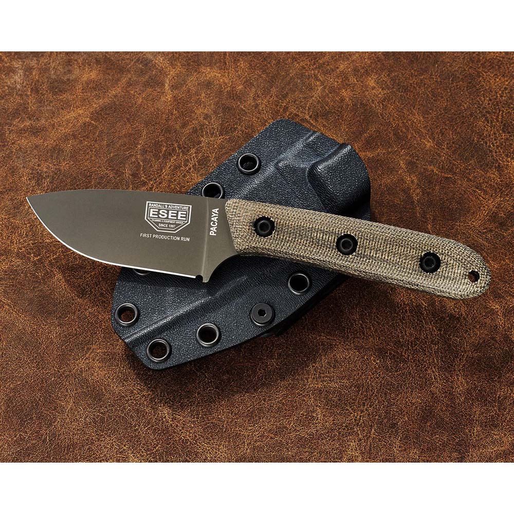 ESEE Pacaya CPM-3V Olive Cerakote Drop Point Olive Canvas Micarta PACAYA3VOD 5
