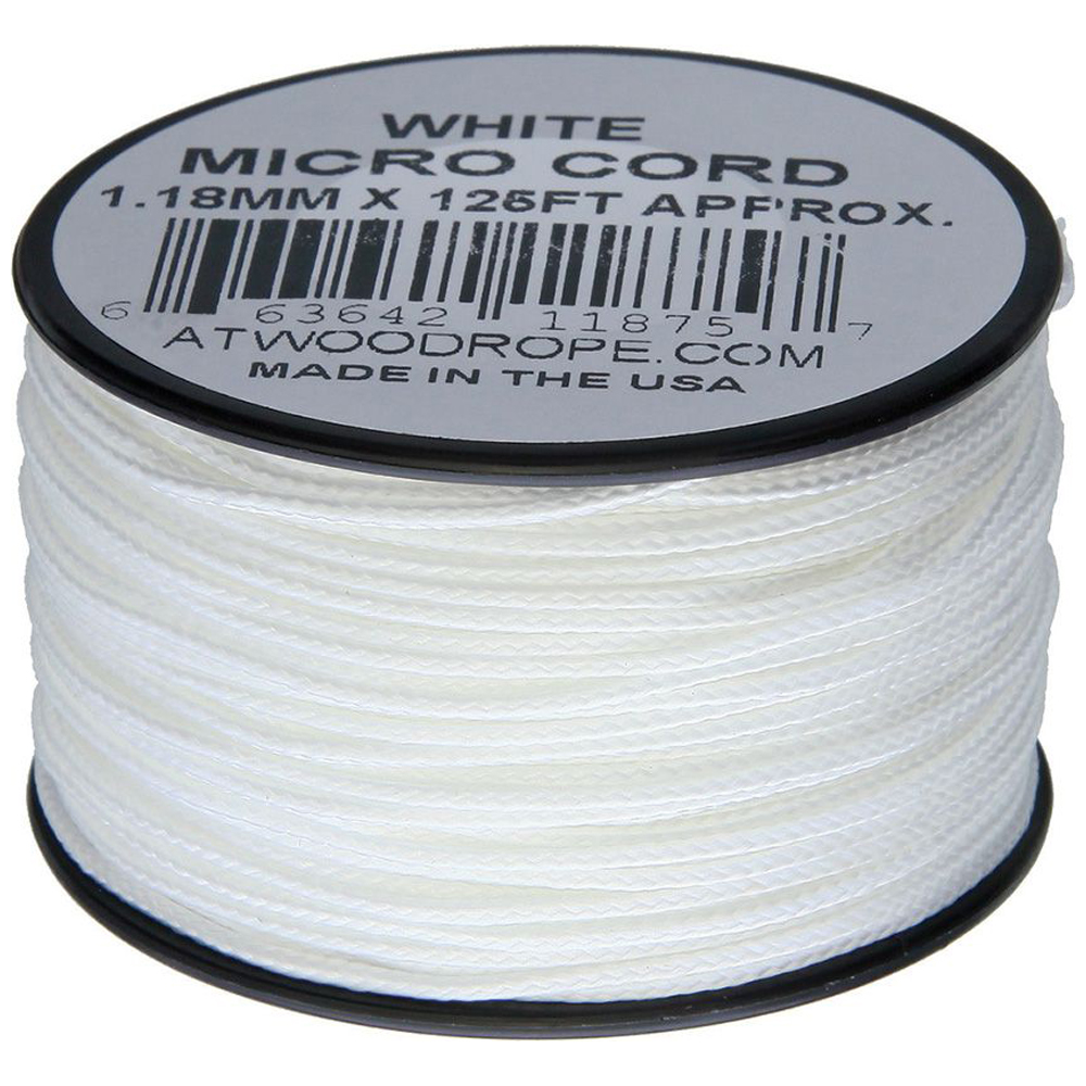 Плетено влакно Atwood Rope Micro Cord 125 ft White 1