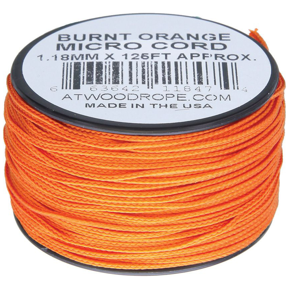 Плетено влакно Atwood Rope Micro Cord 125 ft Burn Orange 1