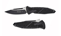 Microtech 160A-1T Socom Elite Tactical AUTO Black Clip Point Plain Blade Black Aluminum Handles