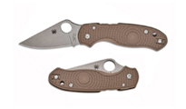Spyderco Para 3 Lightweight Sprint Run CPM-15V Stonewashed Plain Brown FRN Handles C223PBN15V