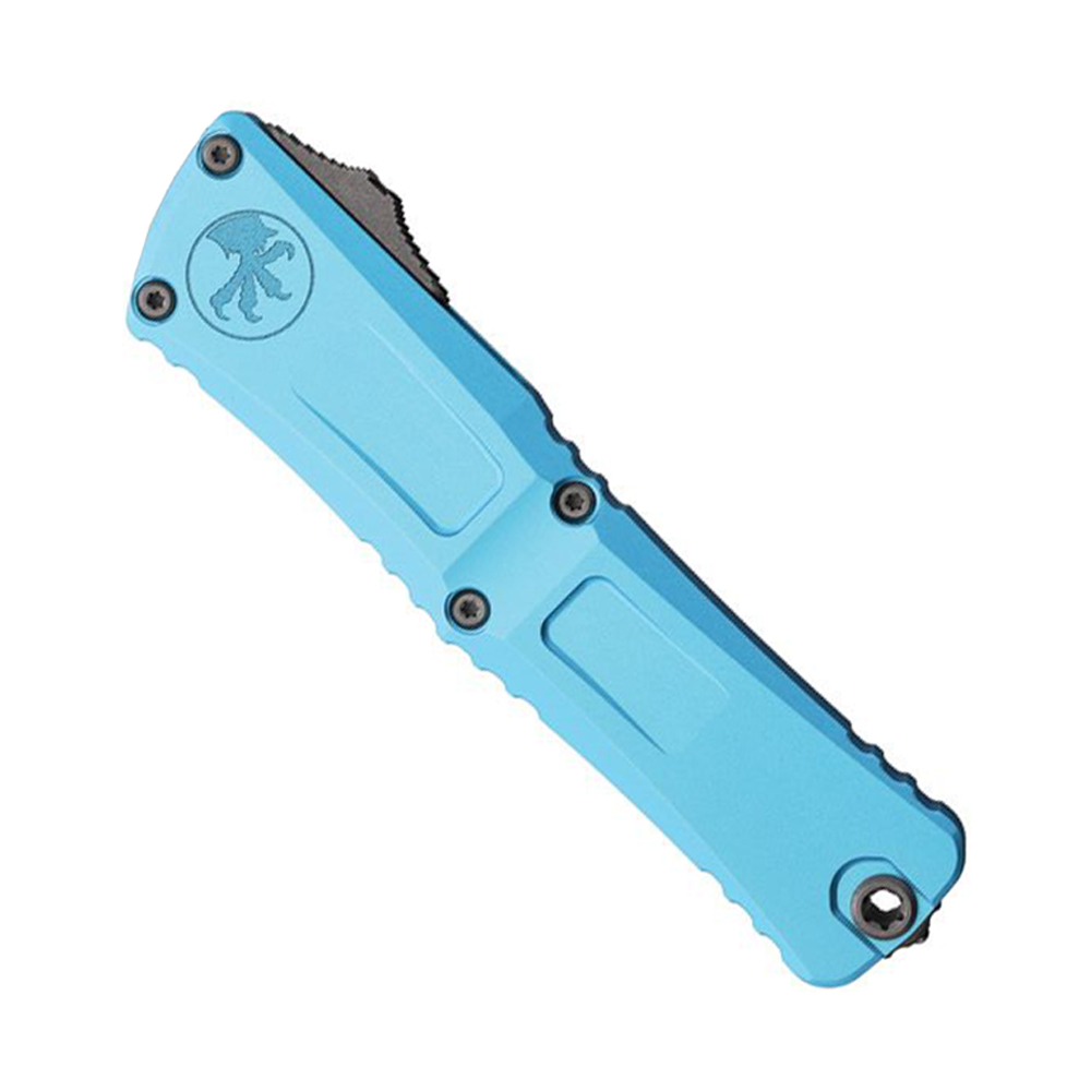 Microtech Combat Troodon Gen III AUTO OTF M390MK Apocalyptic Double Edge Dagger Turquoise Aluminum Handles 1142-10APTQ 2
