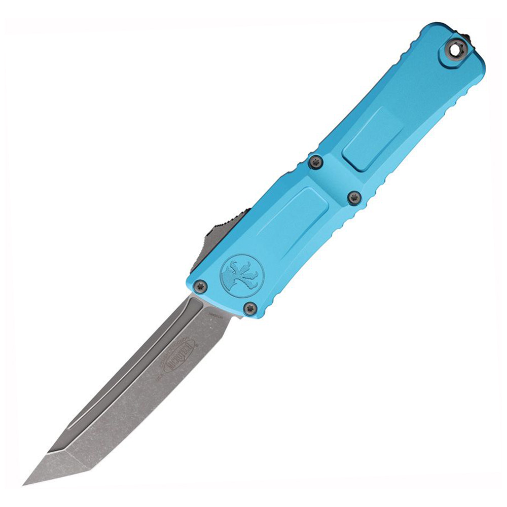 Microtech Combat Troodon Gen III AUTO OTF M390 Tanto Apocalyptic Turquoise Aluminum Handles 1144-10APTQ 1