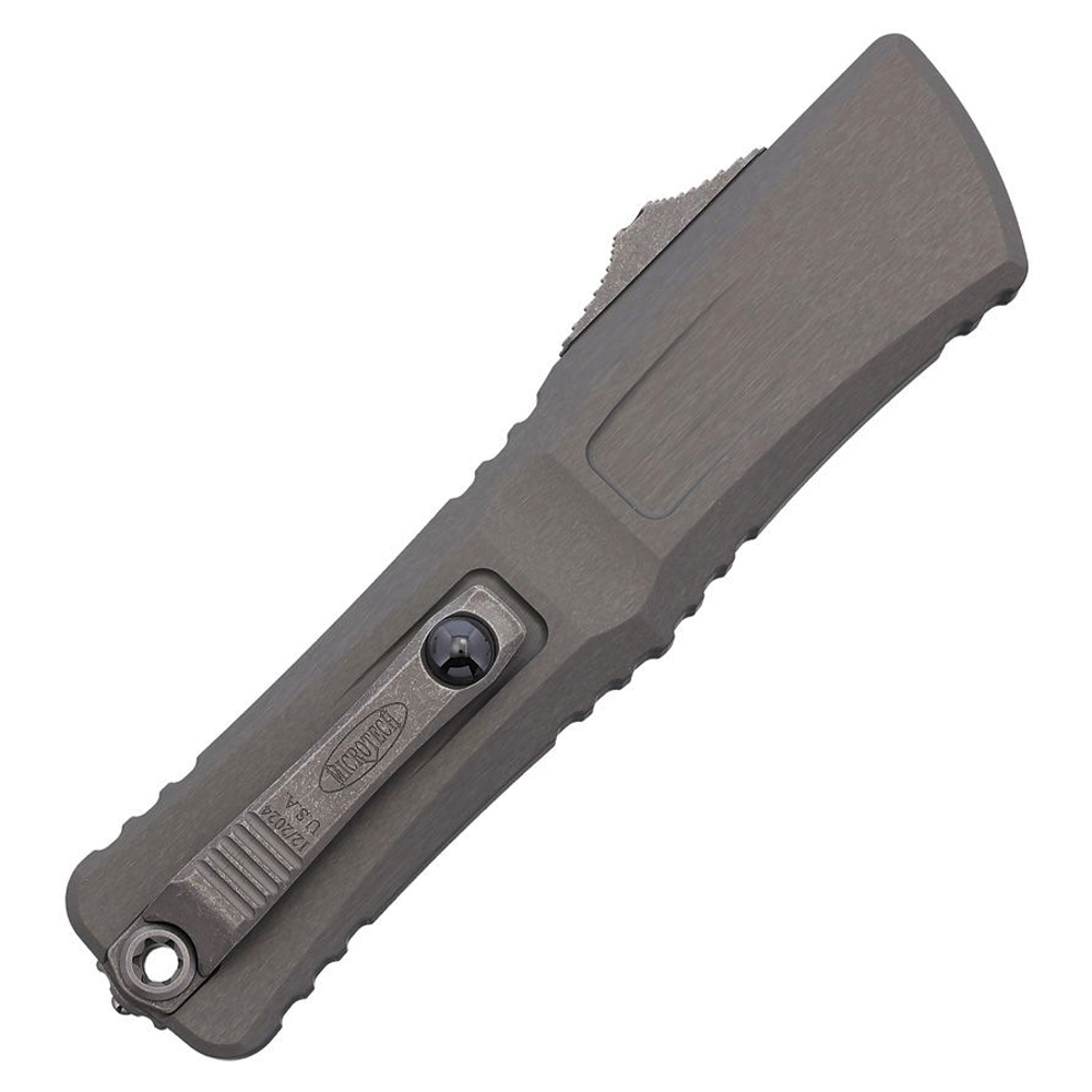 Microtech Combat Troodon Gen III AUTO OTF M390 Apocalyptic Single Edge Natural Clear Aluminum Handles 1143-10APNC 2