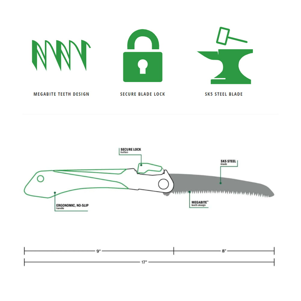 Сгъваем трион Hooyman Saws Megabite Hand Saw 110050 3