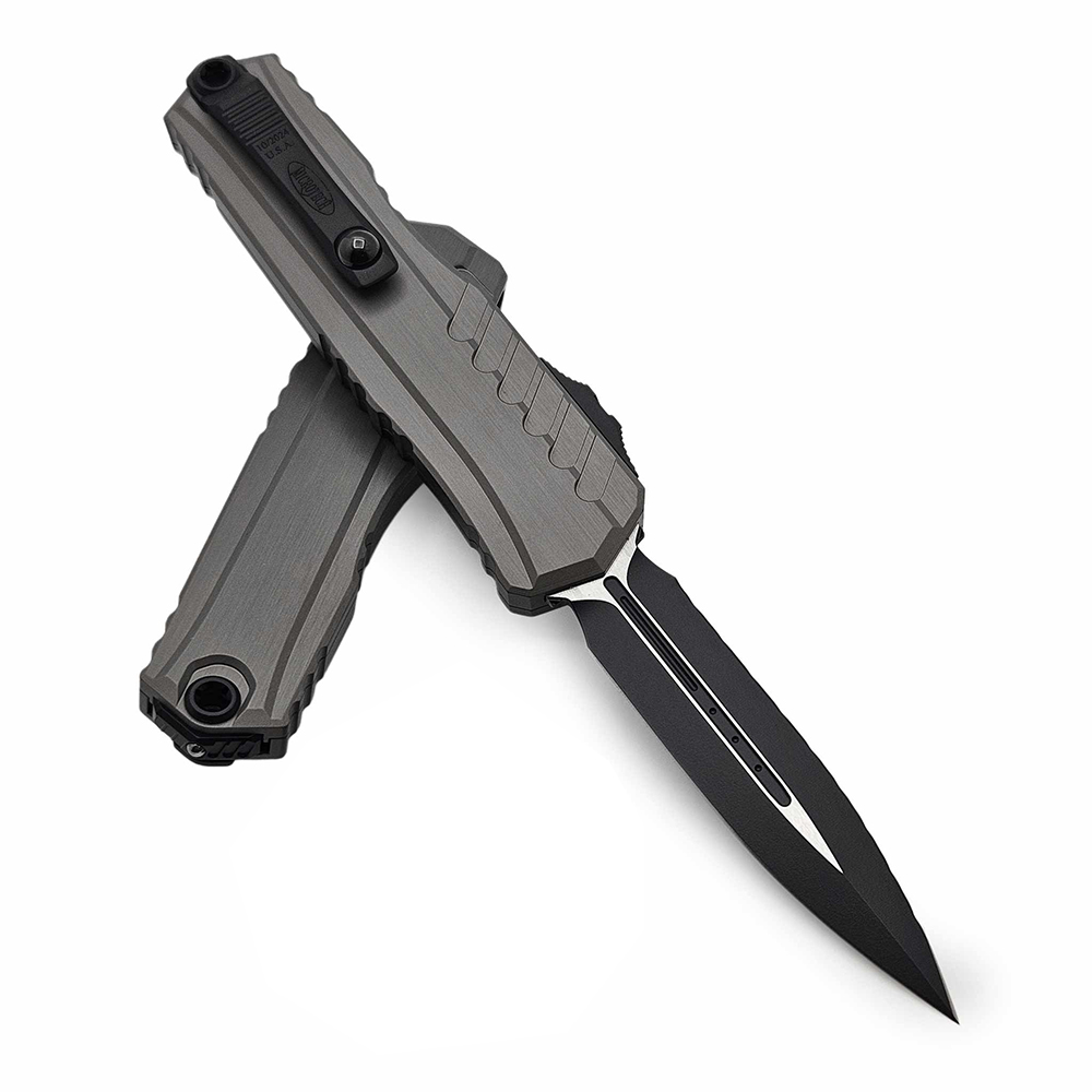 Microtech Cypher II D/E Black Full Serrated  Natural Clear 1242-3NC   4