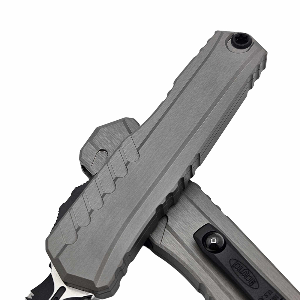 Microtech Cypher II D/E Black Full Serrated  Natural Clear 1242-3NC   6