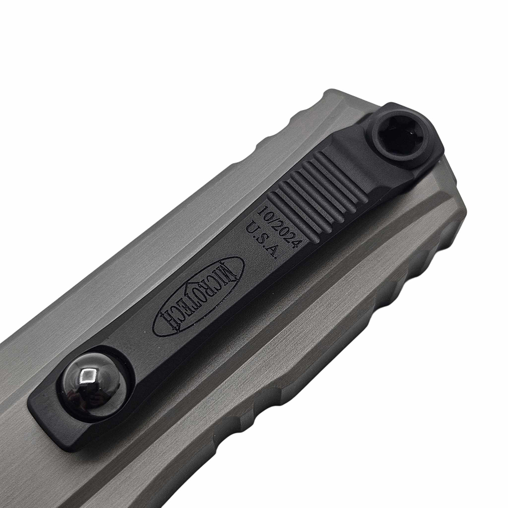 Microtech Cypher II D/E Black Full Serrated  Natural Clear 1242-3NC   7