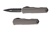 Microtech Cypher II D/E Black Full Serrated  Natural Clear 1242-3NC  