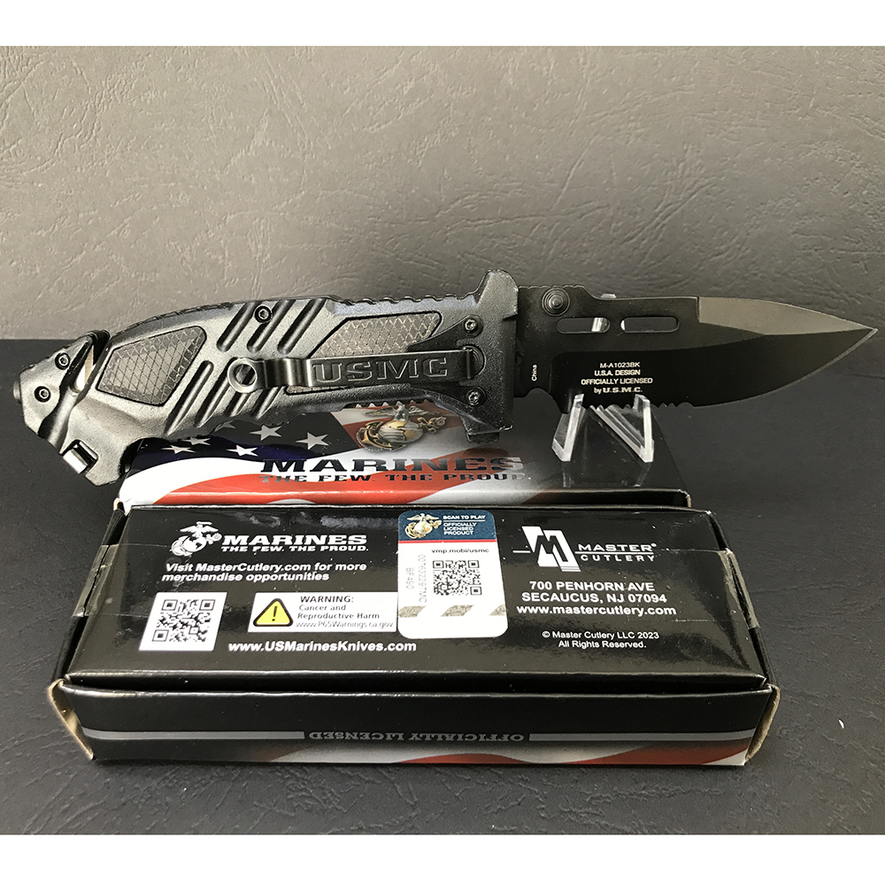 USMC A1023BK Rescue Assisted Opening Part Serrated 2