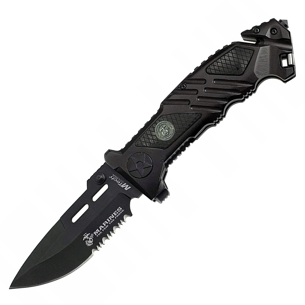 USMC A1023BK Rescue Assisted Opening Part Serrated 1