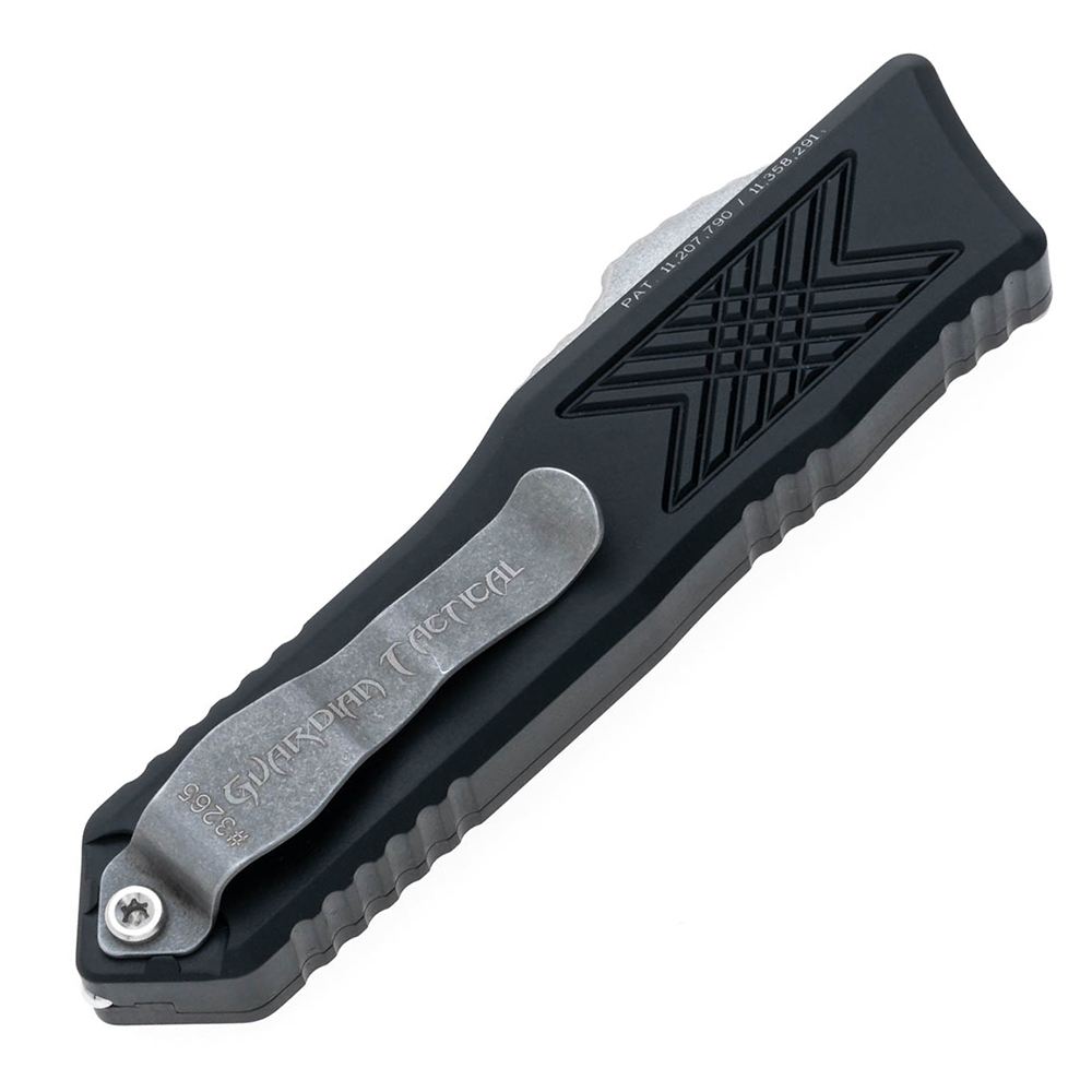 Guardian Tactical GTX-025 OTF Elmax Stonewashed Drop Point Black Aluminum 12-3511 5
