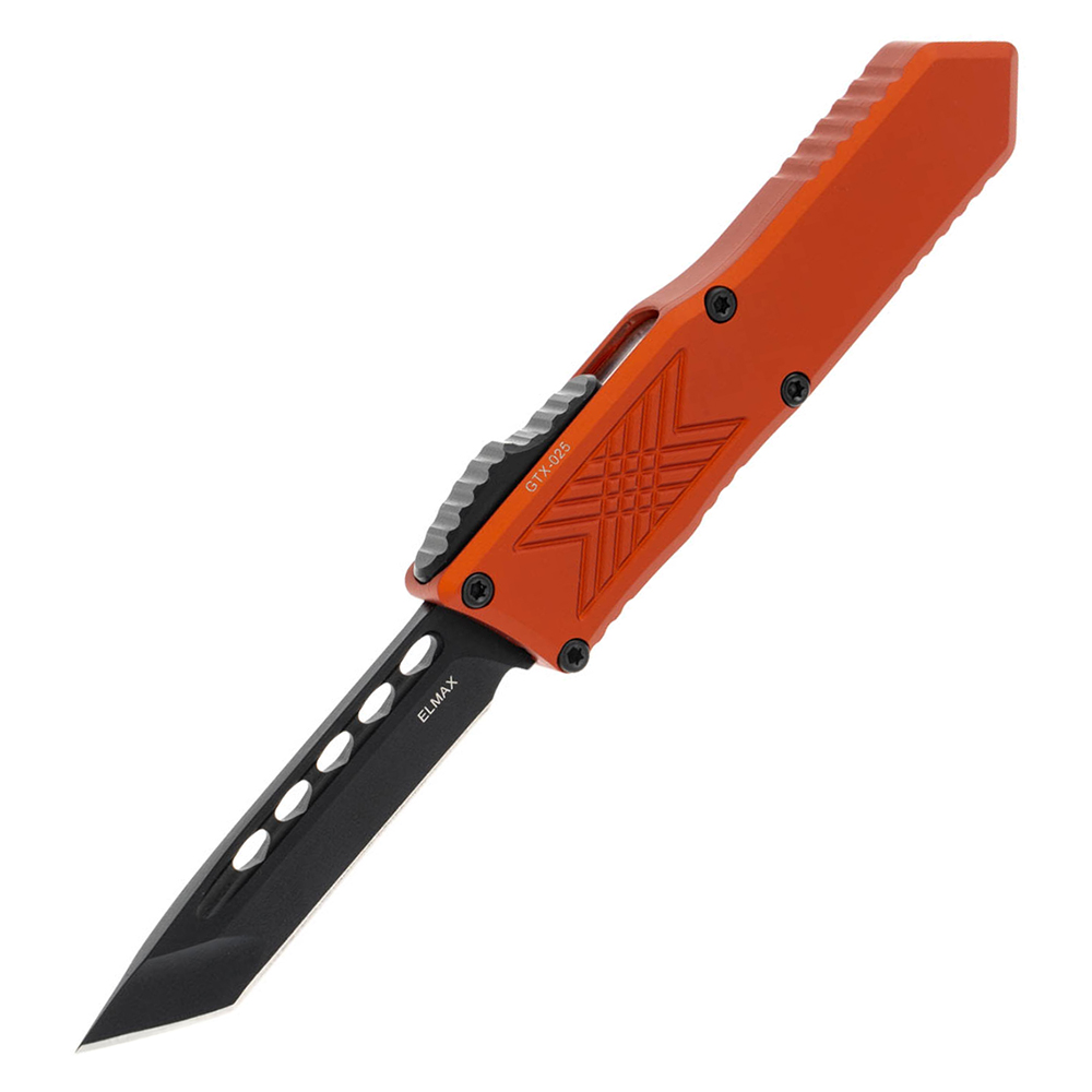 Guardian Tactical GTX-025 OTF Elmax Black Tanto Burnt Orange Aluminum 12-4121BO 1