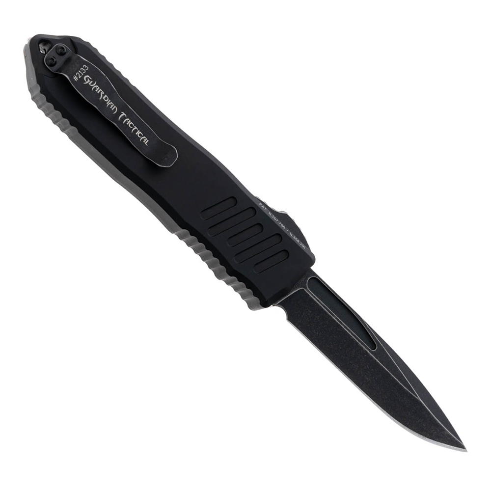 Guardian Tactical Auto Recon 040 Elmax Drop Point Dark Stonewashed Black Aluminum 11-3611 2