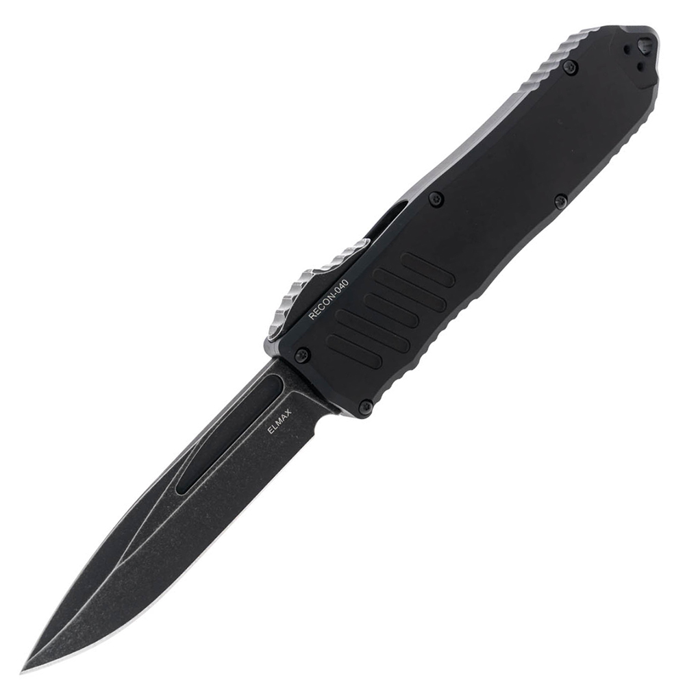 Guardian Tactical Auto Recon 040 Elmax Drop Point Dark Stonewashed Black Aluminum 11-3611 1