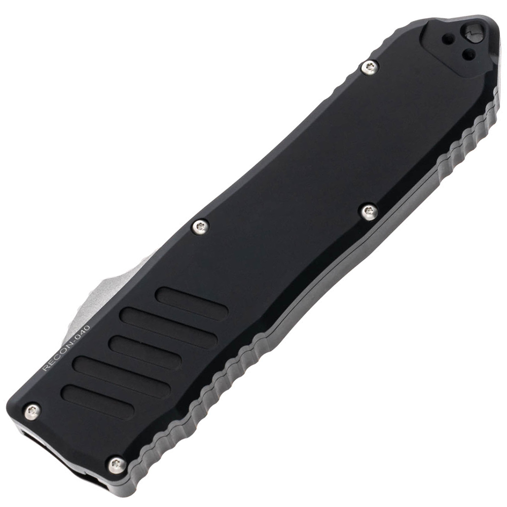 Guardian Tactical Auto Recon 040 Elmax Drop Point Partially Serrated Dark Stonewashed Black Aluminum 11-3512 4