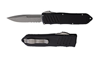 Guardian Tactical Auto Recon 040 Elmax Drop Point Partially Serrated Dark Stonewashed Black Aluminum 11-3512