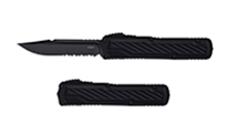 Guardian Tactical Scout Auto OTF Elmax Black Partially Serrated Clip Point Black Sculpted Aluminum 14-3112